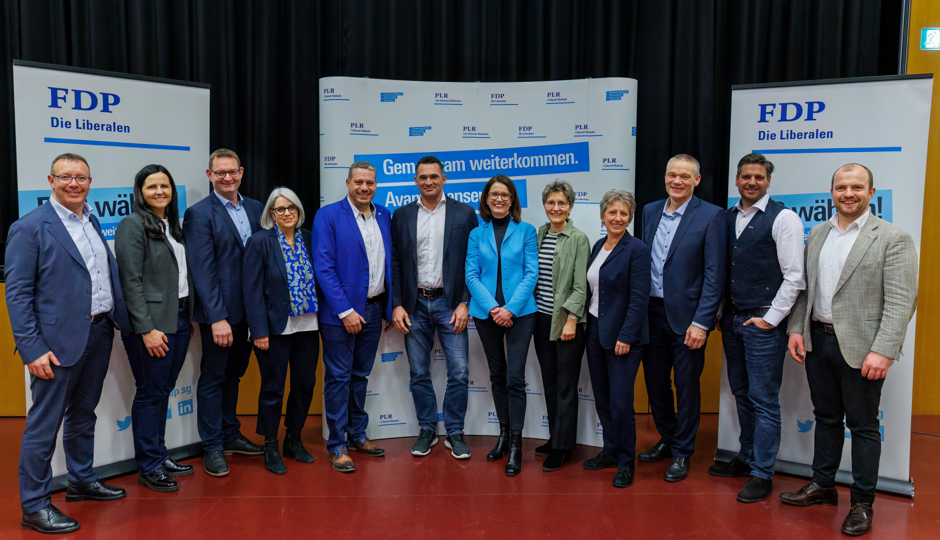 Die St.Galler FDP präsentiert ihre 12 Kandidatinnen und Kandiaten